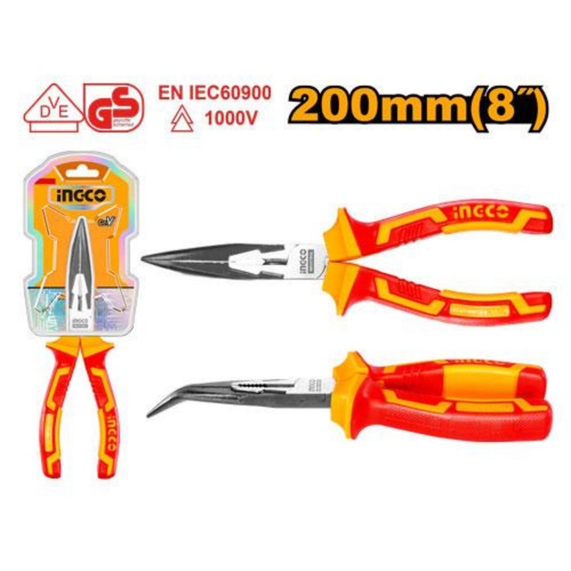 Insulated bent nose pliers